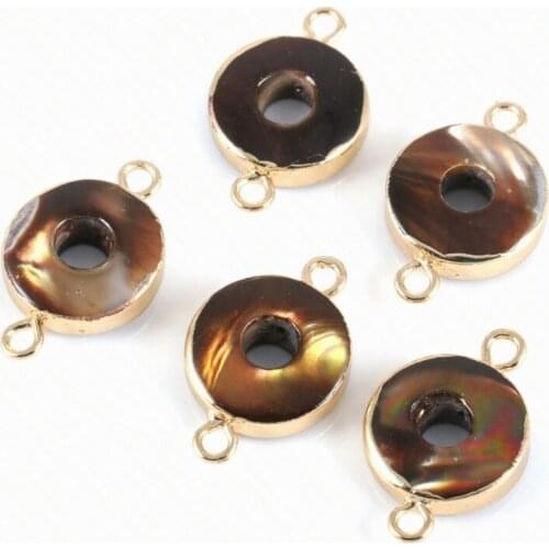 1Pcs Natural Pearls Shell Connector Charms Pendants For Jewelry Making Necklace Bracelet Accessories Gifts 13x20mm