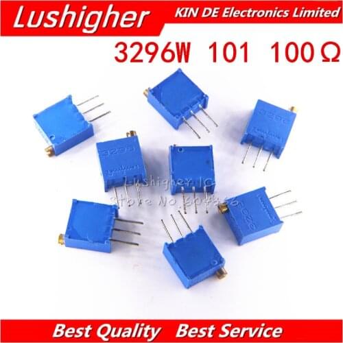 10pcs 3296W-1-101LF 3296W 101 100 Ohm 3296W-1-101 3296W-101 W101 Trimpot Trimmer Potentiometer
