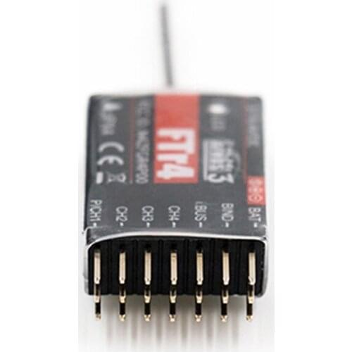 FlySky FTr4 Receiver 2.4GHz 4CH AFHDS 3 for NB4 PL18 RC Drone Fixed Wing Gliders RC Part Support for PWM/PPM/I.bus/S.bus Output