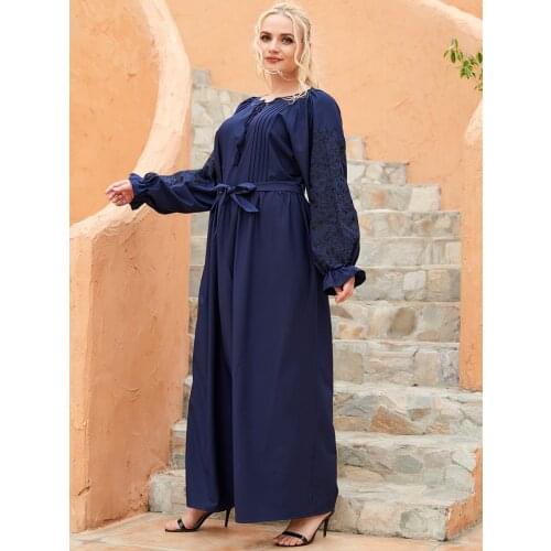 Ramadan Turkey Muslim Dress Women Lace-up Abaya Moroccan Kaftan Islamic Clothing Hijab Djellaba Dubai Jilbab Eid Party Vestidos
