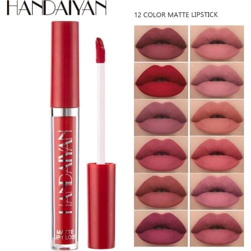 Sexy Matte Lip Gloss Lipstick Waterproof Long Lasting Natural Non-stick Cup Matte Lipsticks Lips Tint Beauty Makeup Cosmetics