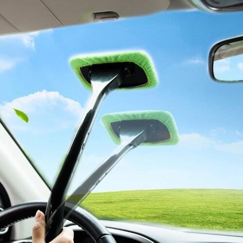 Long Handle Window Bathroom Cleaner Brush Kit Car Window Windshield Cleaning Wash Tool Inside Interior Glass Dust Removal Wiper