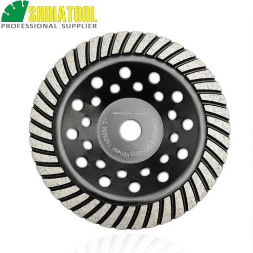 SHDIATOOL 7"/180mm Diamond Spiral Turbo Grinding Cup Wheel, Bore 16mm Concrete, Brick Grinding Wheel