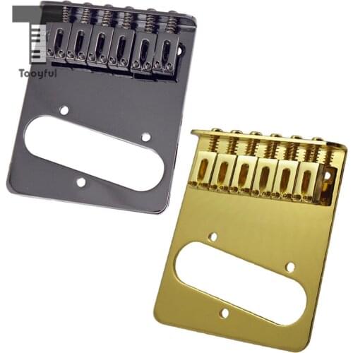 Tooyful Black Golden 6 Saddle Bridge w/ Screw Wrench for Tele Telecaster TL Guitars