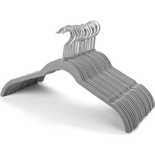 42CM 10pcs 2021 Flocking Hanger Non-slip Plastic Flocking Velvet Coat Flocked Custom Hanger Seamless Drying Rack Newest