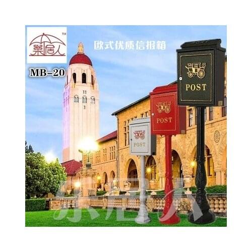 Vintage vertical Mailbox Mail Box Aluminium alloy upright Metal Post Letters Rustic Country Mailbox garden outdoor supply