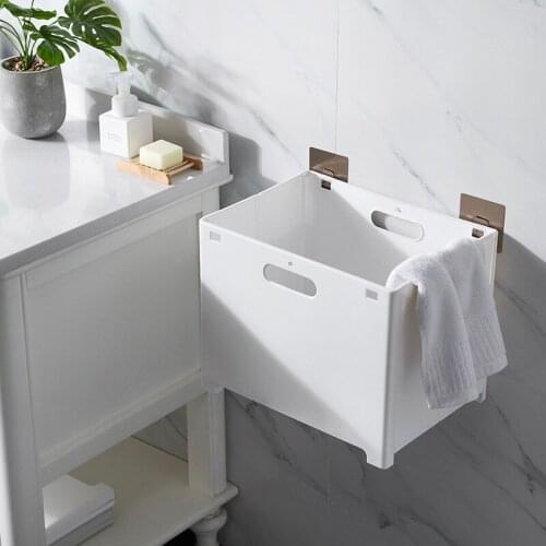 Yooap Wall Mounted Folding Laundry Basket, Storage Box Cotton Washing Dirty Clothes Big Basket Organizer Holder, Pouch Household