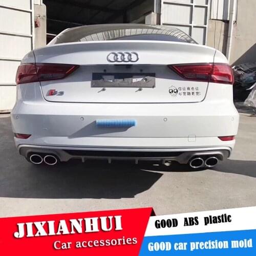 For Audi A3 S3 Body kit spoiler 2017-2019 For Audi A3 RS3 ABS Rear lip rear spoiler front Bumper Diffuser Bumpers Protector
