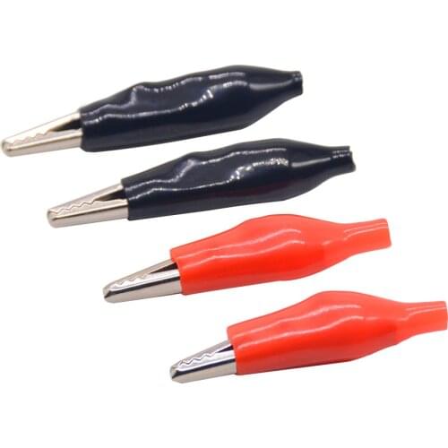 10 Pcs/ lots Medium Insulation Boot Metal Alligator Clip Electric Test 35MM Lead colorful small crocodile clip Color random