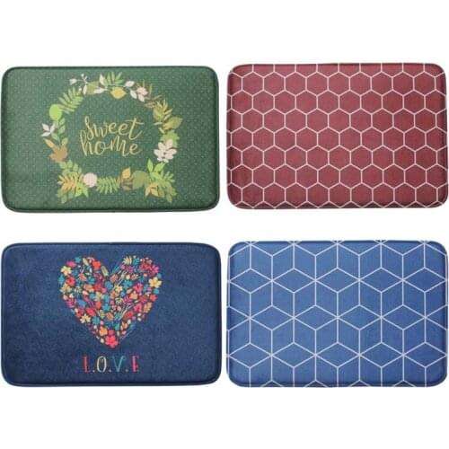 1pcs 40*60cm Geometric patterns Water Absorption Non Slip Bathroom Mat Memory Foam Bath Mat kitchen Door Floor Mat