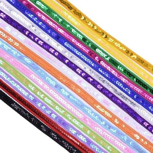 5m*12mm Multicolor Round Sequins Lace Ribbons DIY Sparkly Lace Ribbon Sewing Accessories Wedding Party Decoration