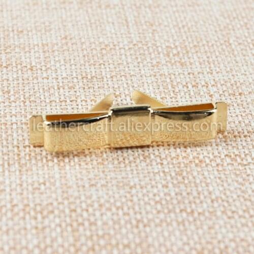 1x Metal Cute Bow clasp buckle conchos Buckles Bag Purse Hat Decor Hardware DIY Leather Craft Accessory Golden 47mm (1-7/8")