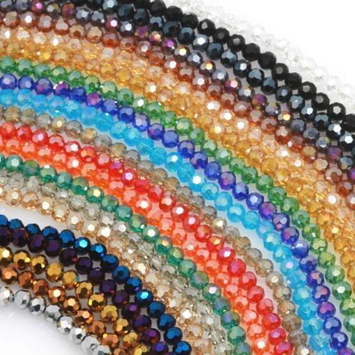 200Pcs Crystal Glass 3mm Faceted Round bead