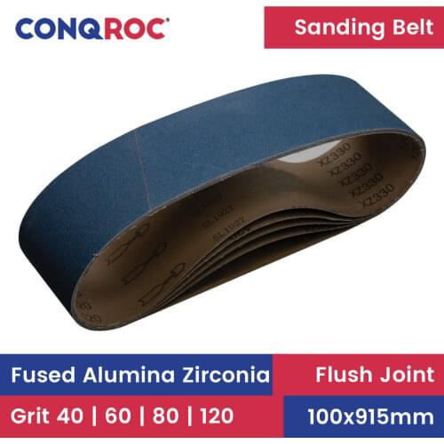 5 Pieces 100 x 915mm 4'' x 36'' Sanding Belts Zirconia Blue Sander Belt Grit 40 60 80 120 Abrasive Belt