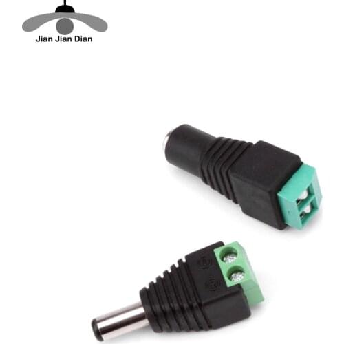5Pcs Female Male DC Power Plug Adapter LED Strip Adapter Connector Free Welding for 5050 3528 5060 LED Strip and CCTV Cameras