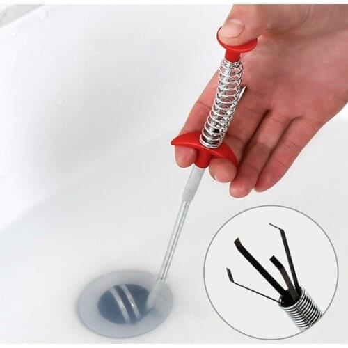 60cm Sewer Dredging Tools Bendable Spring Pipe Sink Tub Toilet Dredge Pipe Blockades Remover Household Cleaning Tools