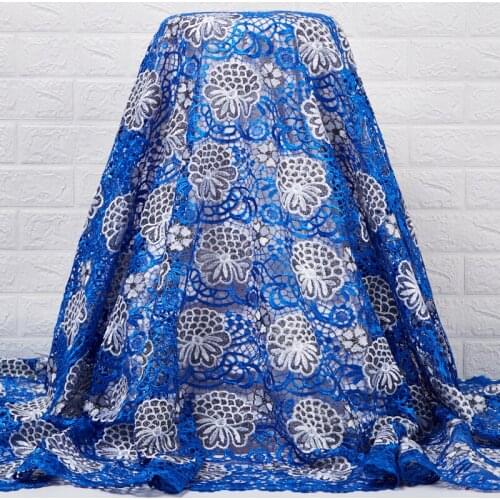 Zhenguiru African Lace High Quality Fabric 2021 Water French Soluble Mesh Embroidered Nigerian Wedding Women Dresses Party A2490