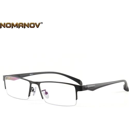 Business Fashion Semi Rimless Titanium Alloy Frame Custom Made Prescription Glasses Photochromic Grey/ Brown Myopia Near-sighted