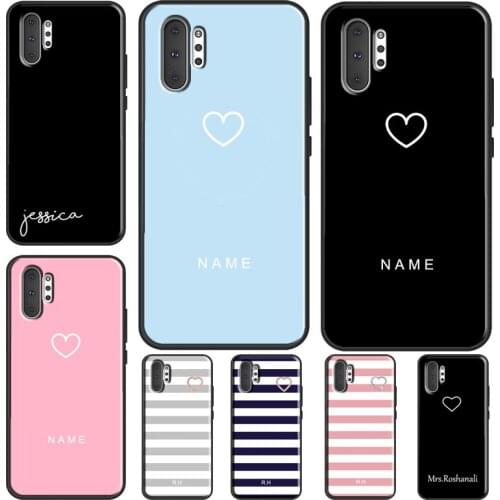 PERSONALISED HEART STRIPES Case For Samsung Galaxy S21 Ultra Note 20 Note 10 Plus S8 S9 S10 Plus S10e S20 FE Cover