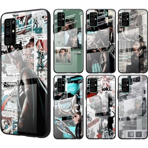 Tempered Glass Cover Marvel Avengers Loki For Huawei Honor 30 20 10 9X 8X Pro Plus Lite Shockproof Shell Phone Case