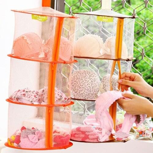 Kids Storage Basket Hanging Bag Socks Bra Underwear Wardrobe Organizer Bag Clothes Dryer Net Hanging Mesh Storage Bag
