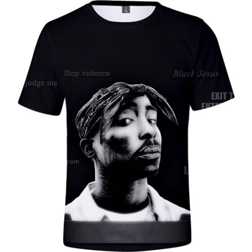 Loose Men 2pac T Shirt 3d Print Short Sleeve Rapper T-shirt Boy Soft Swag Hip Hop 2pac T Shirt Men Harajuku Tee Long Sleeve Tops