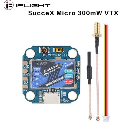IFlight SucceX Micro Force 5.8GHz PIT/25/100/200mW/300mW VTX Adjustable with IPEX (UFL) connector for FPV Racing Drone part