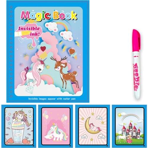 Montessori Toys Kids Colorful Water Picture Book Coloring Graffiti Reusable Doodle Magic Pen Drawing Board Toys Children Gifts