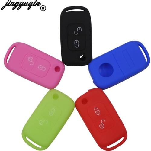Jingyuqin 2 Button Silicone Cover Flip Folding Car Key Remote Fob Case For Mercedes Benz SLK E113 A C E S W168 W202 W203