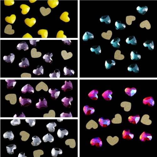 Heart Shaped Nail Stones 6mm Glass Rhinestones For Nail Art Decorations Flatback Nail Stickers DIY Craft Art Charm Stones