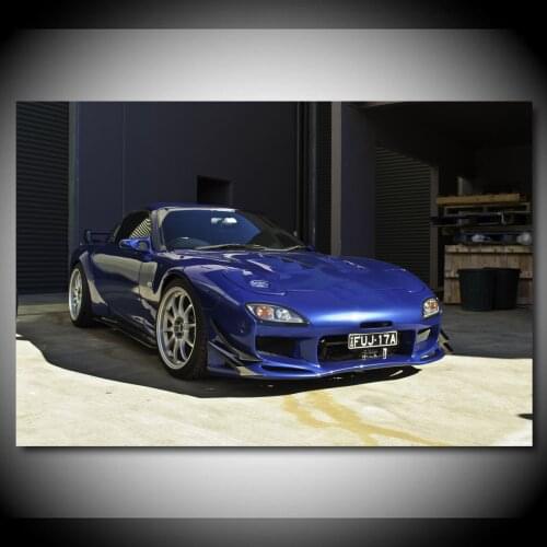 Mazda RX-7 Classic Car Turning Vehicle Wallpaper Paintings Posters Canvas Print Wall Art for Living Room Decor Boys Gift