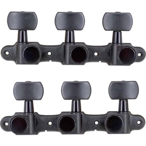 2xGuitar Tuning Pegs Black Folk Guitar Tuner Machine Heads Guitar Parts Keys Tuners Machine 110.5x40.6mm Black Guitar Accessory