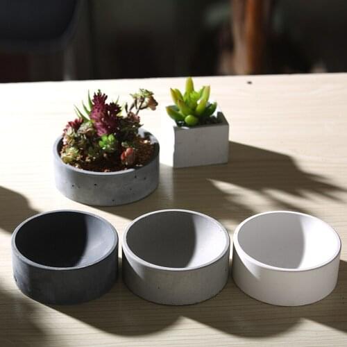 PRZY Round Silicone Concrete Mold 3D Home Succulent Cement Planter Mold Flowerpot Molds Plaster Clay Resin Homeware Crafts