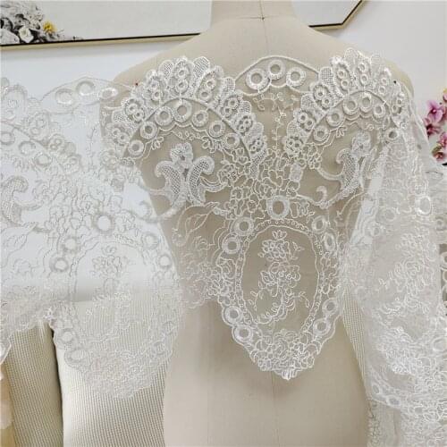 European Style Embroidery Lace Trim Wedding Dress Tail Veil Dress Clothes Handmade Diy Sewing Accessories V2783