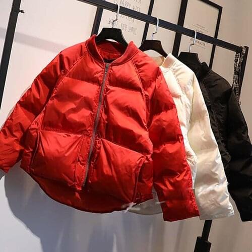 Winter Jacket Women Parka Warm Thick Solid Short Style Cotton Padded Parkas Coat Loose Stand Collar Outwear Mujer