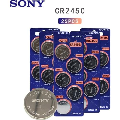 25PCS SONY 3V CR 2450 CR2450 Lithium Batteries KCR2450 LM2450 Button Cell Coin Battery For Watch Electronic Toy Remote
