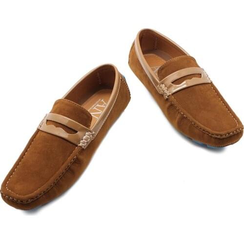 Trendy Mens Casual Shoes Imitation Suede All-match Driving Shoes Fashion High-quality Comfortable Mens Shoes