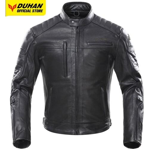 DUHAN Motorcycle Jacket Men Leather Motocross Jacket Mens Moto Cycling Chaqueta Body Protector Waterproof Jaqueta Motoqueiro
