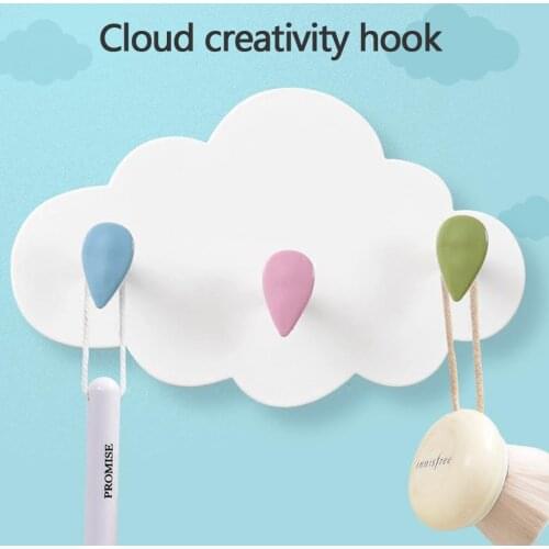 New cartoon colorful cloud strong glue magic wand hook nail-free door hanger bathroom hook towel hook decoration