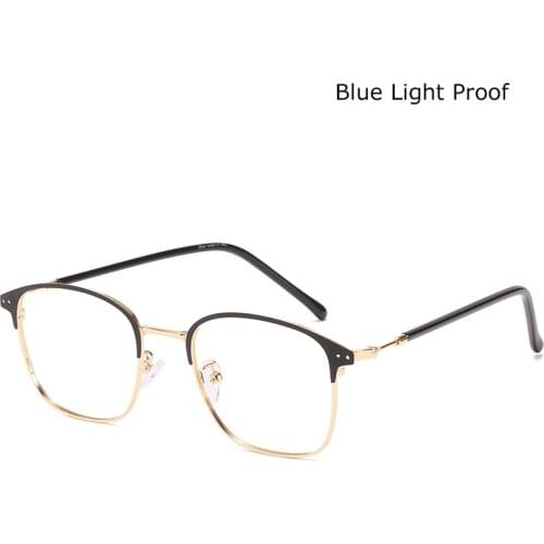 Anti-blue Light Glasses with Discoloration Flat Lens Square Metal Frame Classic Photochromic Glasses for Computer XIN-Sh