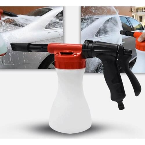 White Snow Foam Car Wash Spray Gun Lance Uses Hose Pipe Multifunctional 900ml*Bottle Durable Sturdy Easy To Install and Storage