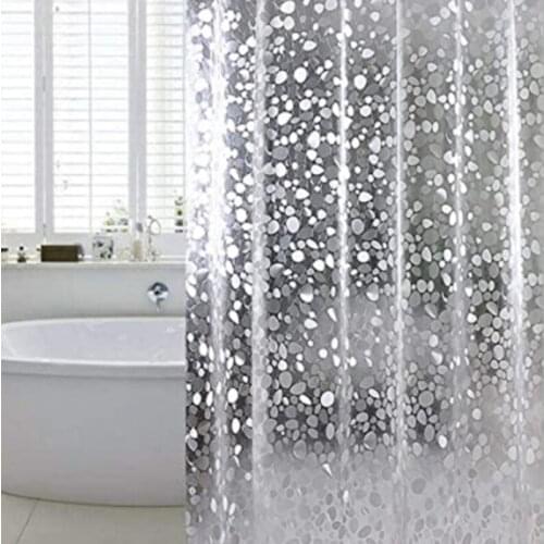 3D Water Cube Translucent Shower Curtain Waterproof Curtain Anti-stick Body Thickening Anti-mold Curtain Bathroom