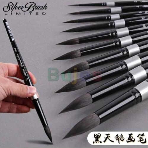 Black Velvet Professional squirrel fur watercolor pen set 3000s round head hook line Pen special for art student drawing