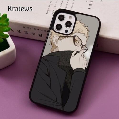 Tsukishima Kei Haikyuu Rubber phone Case For iPhone 5 SE 2020 6S 7 8 Plus 12 mini 11 Pro X XR XS Max Samsung S9 S10 coque Cover