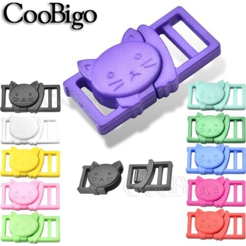 12pcs/pack 3/8" Cat-Head Plastic Safety Breakaway Side Release Buckles For Bra Cat Collar Paracord Webbing Garment Accessories