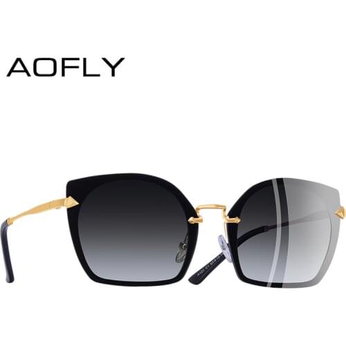 AOFLY BRAND DESIGN Fashion Cat Eye Sunglasses Unique Frame Vintage Polarized Sunglasses Female Goggles UV400 A123