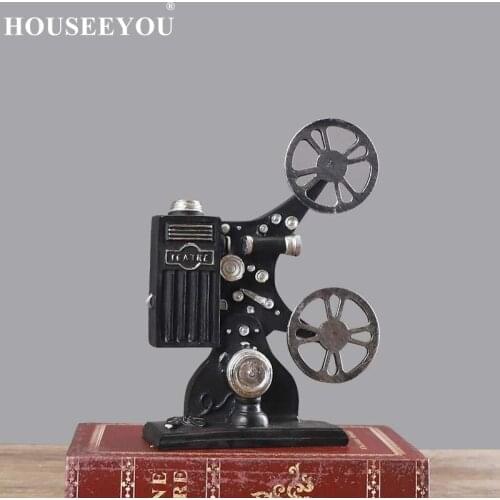Vintage Projector Model Figurines Miniatures Retro Resin Decoration Crafts Bar Home Decor Accessories Antique Gifts