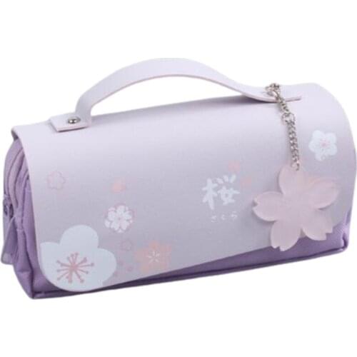 Cherry Blossom Pencil Case PU Leather Pencil Case Stationery Pencil Case Sweet Pencil Case Pencil Case
