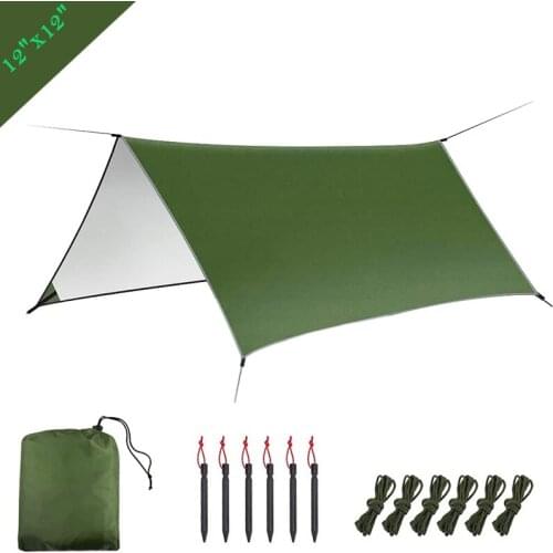 Waterproof Camping Tarp 4 in1 Multifunctional Tent Outdoor Rain Fly for Camping Hiking Lightweight and Compact