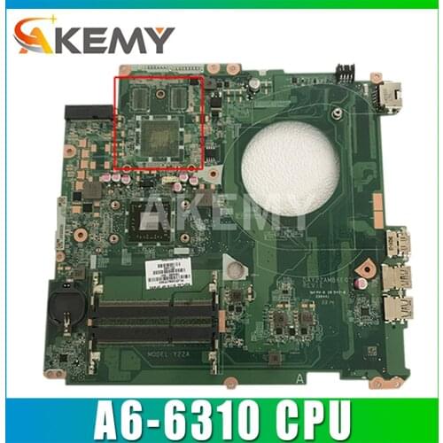 High Quality MB 809987-001 For HP Pavilion 15-P Series Laptop Motherboard DAY22AMB6E0 REV:E A6-6310 DDR3 100% Tested